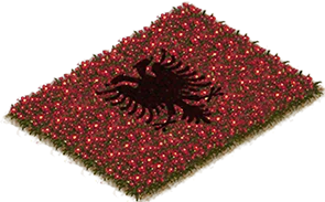 Flowerbed Flag: Albania